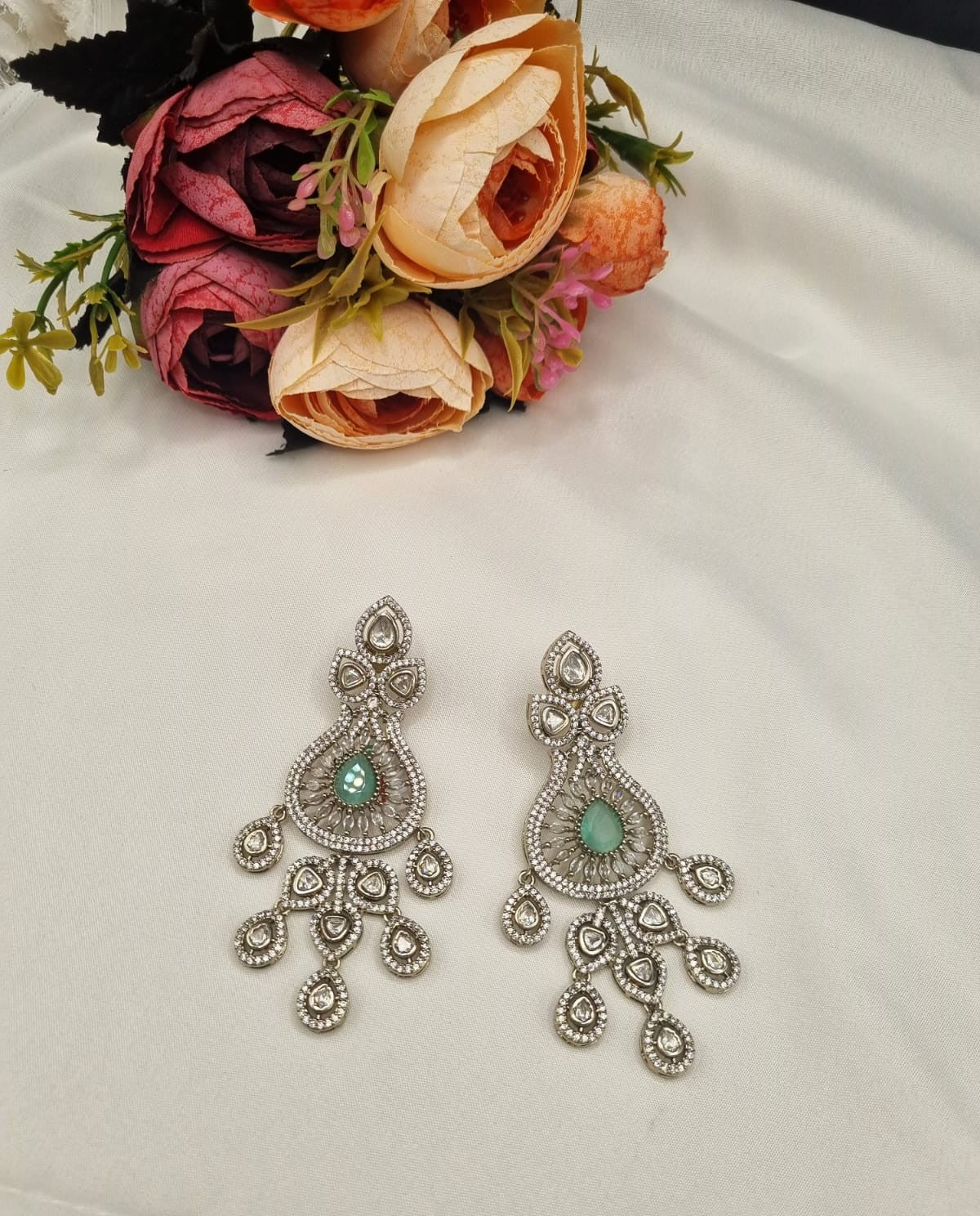 Ornate Vintage Style AD Earrings