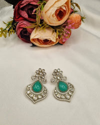 Midnight Bloom Gold Plated AD Earrings