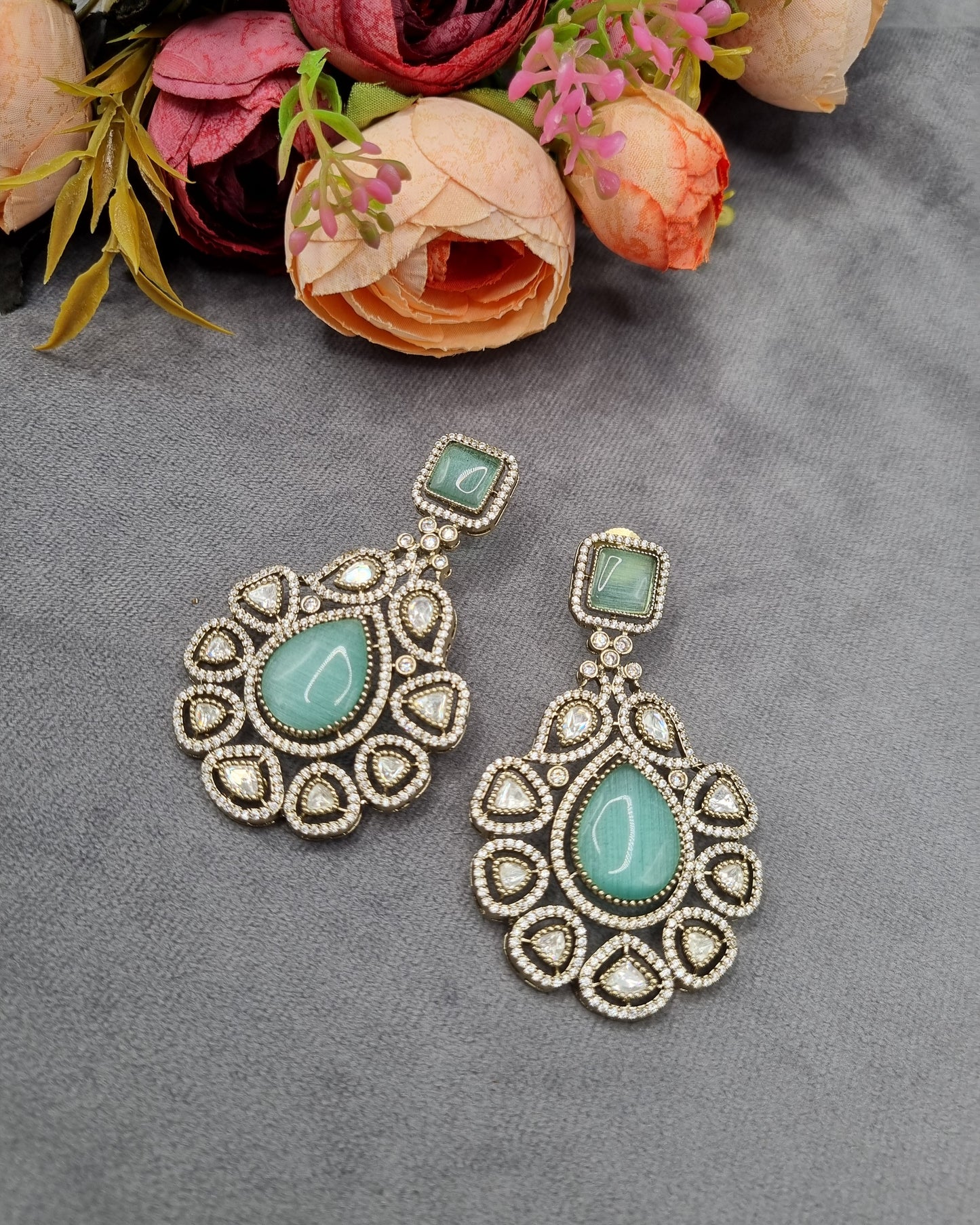 Rose Pastel Pink Traditional AD Earrings
