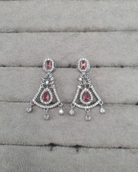 Geometric Chandelier American Diamond Drop Earrings