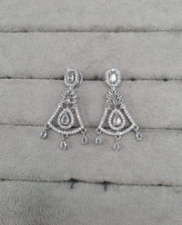Geometric Chandelier American Diamond Drop Earrings