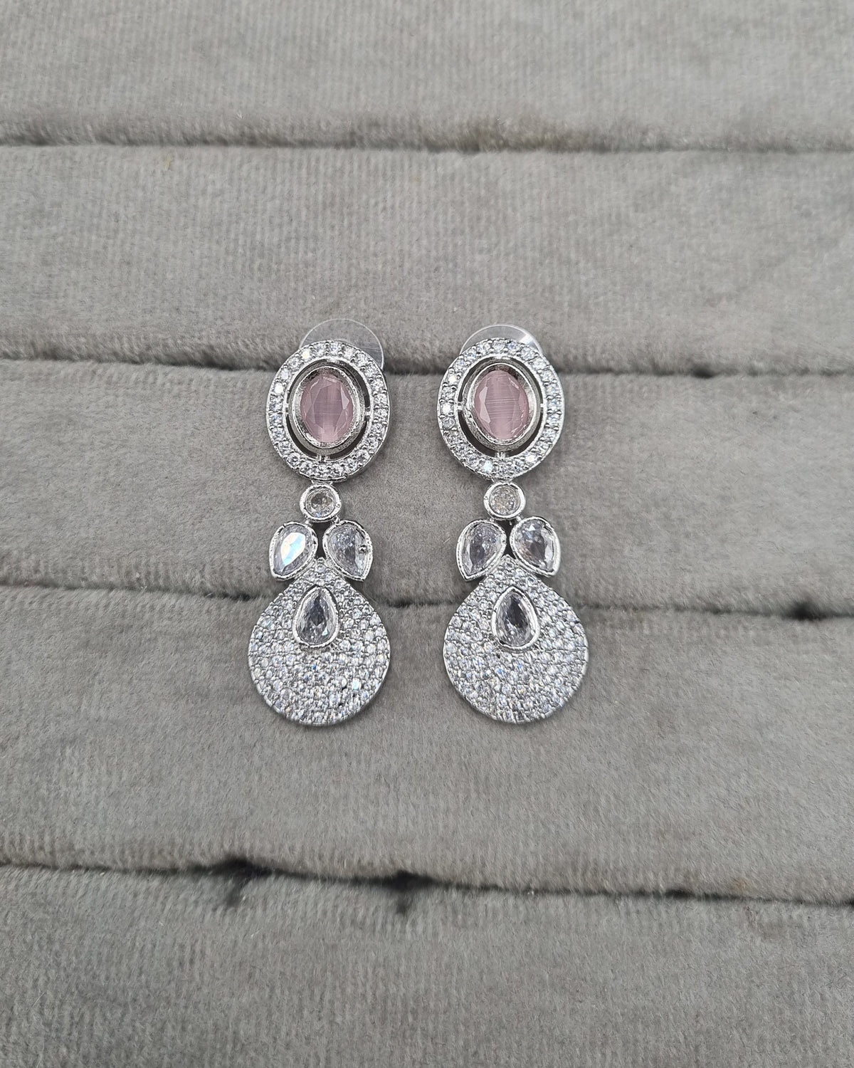 Pavé Teardrop American Diamond Drop Earrings