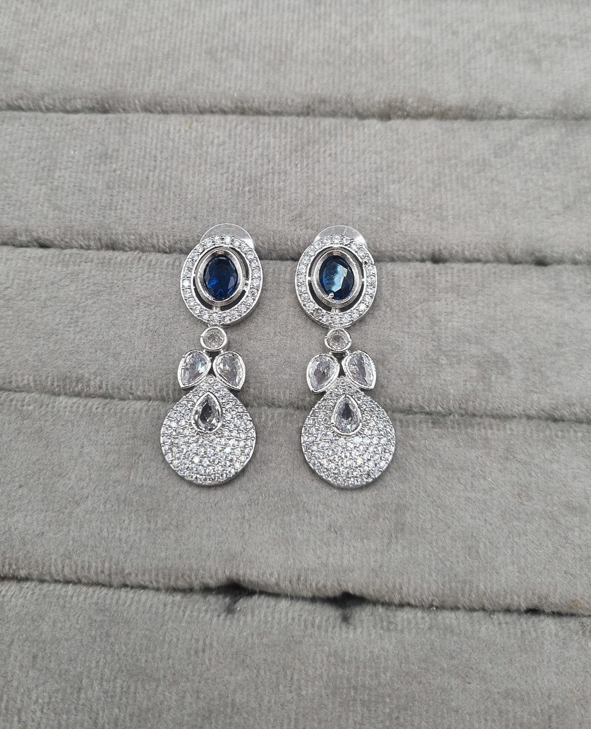 Pavé Teardrop American Diamond Drop Earrings