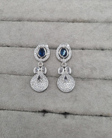 Pavé Teardrop American Diamond Drop Earrings