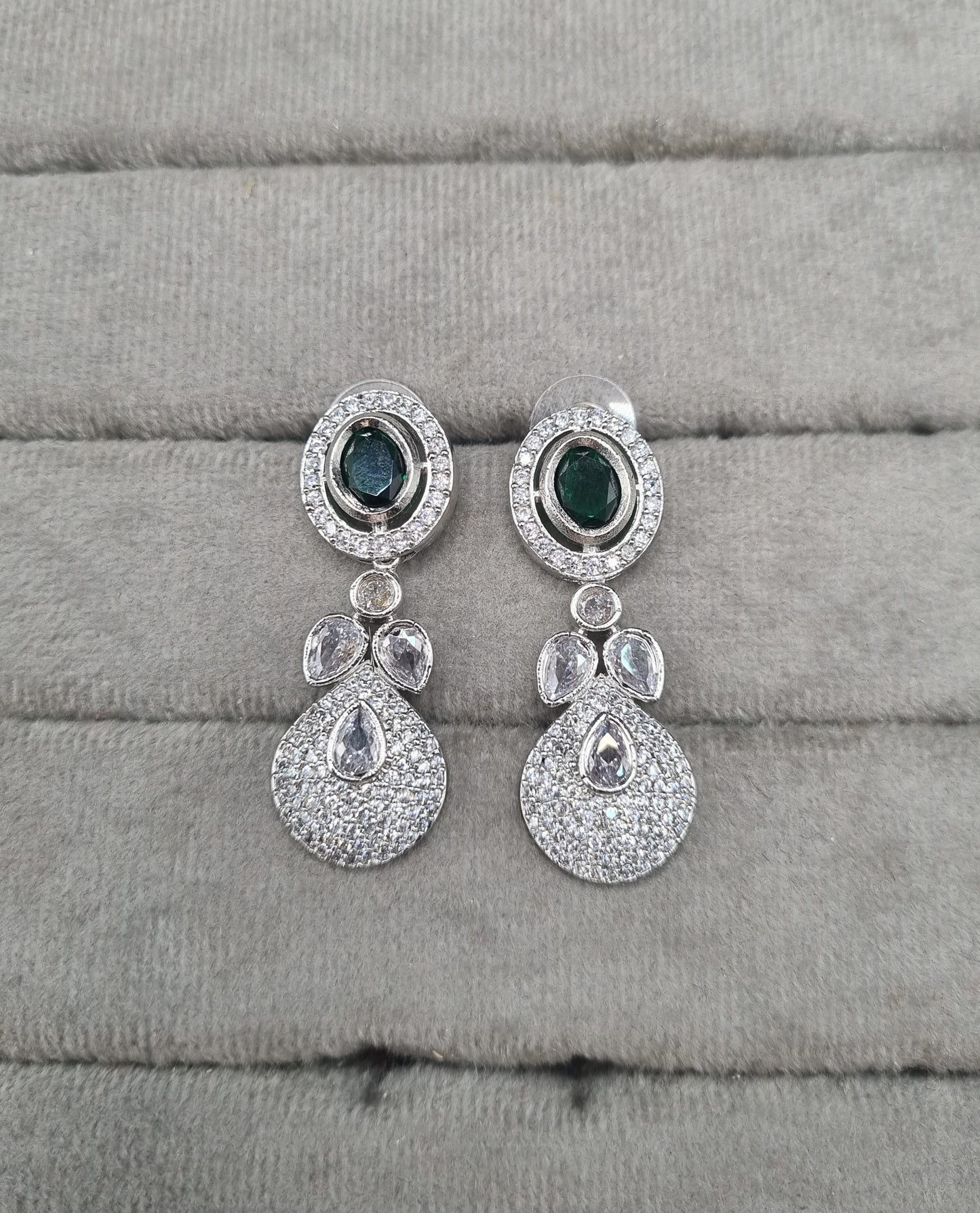 Pavé Teardrop American Diamond Drop Earrings