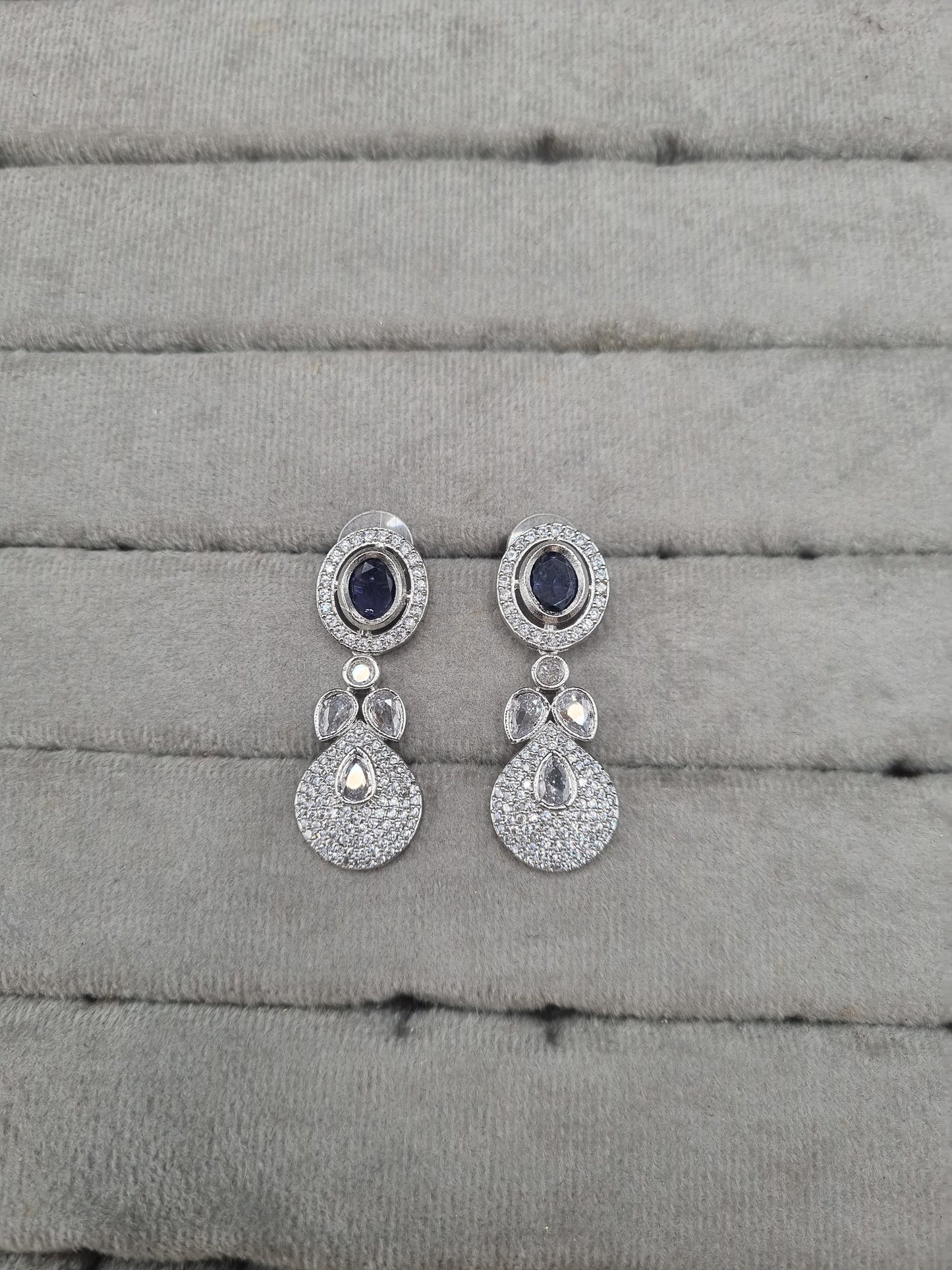 Pavé Teardrop American Diamond Drop Earrings