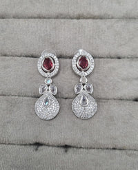 Pavé Teardrop American Diamond Drop Earrings
