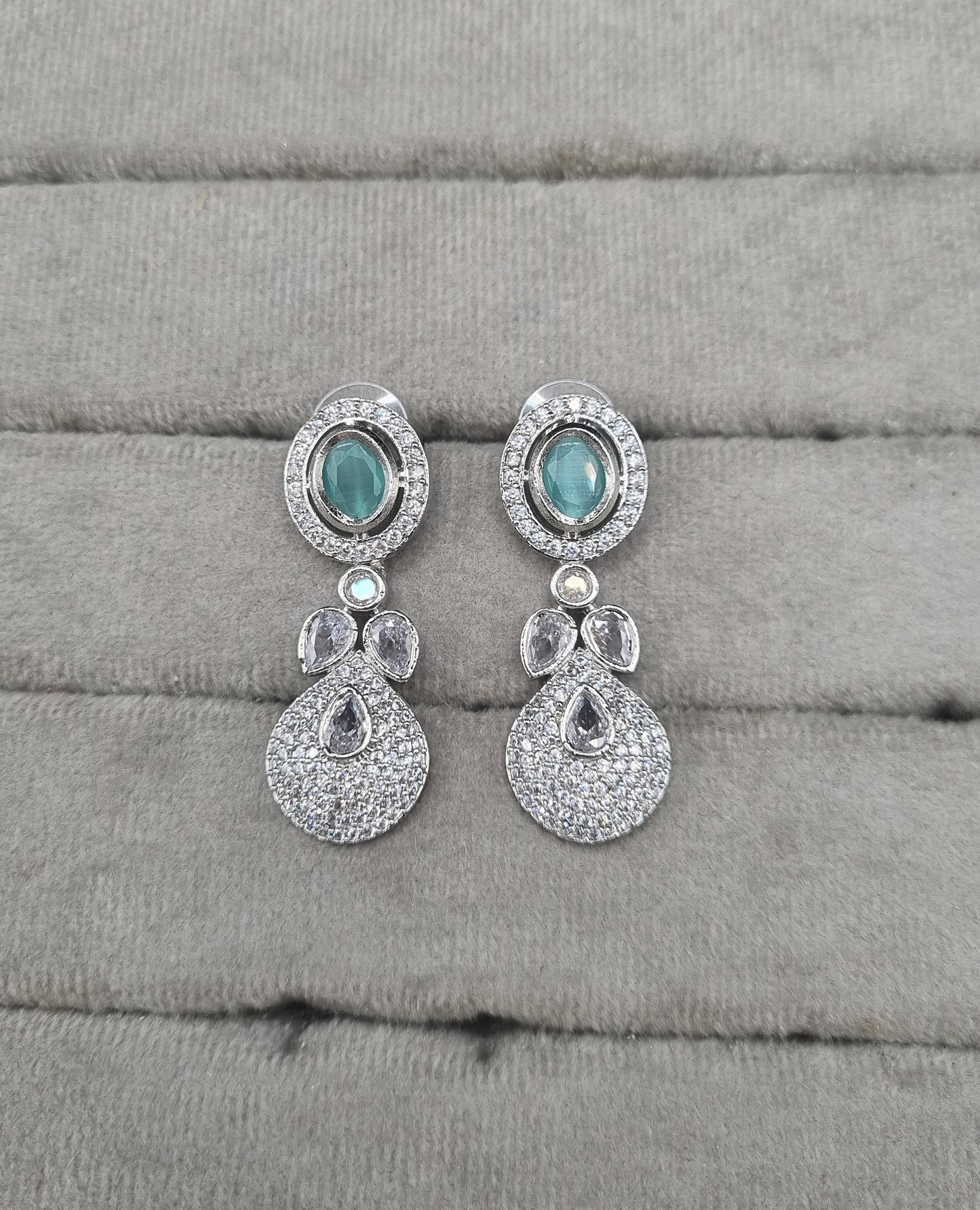 Pavé Teardrop American Diamond Drop Earrings