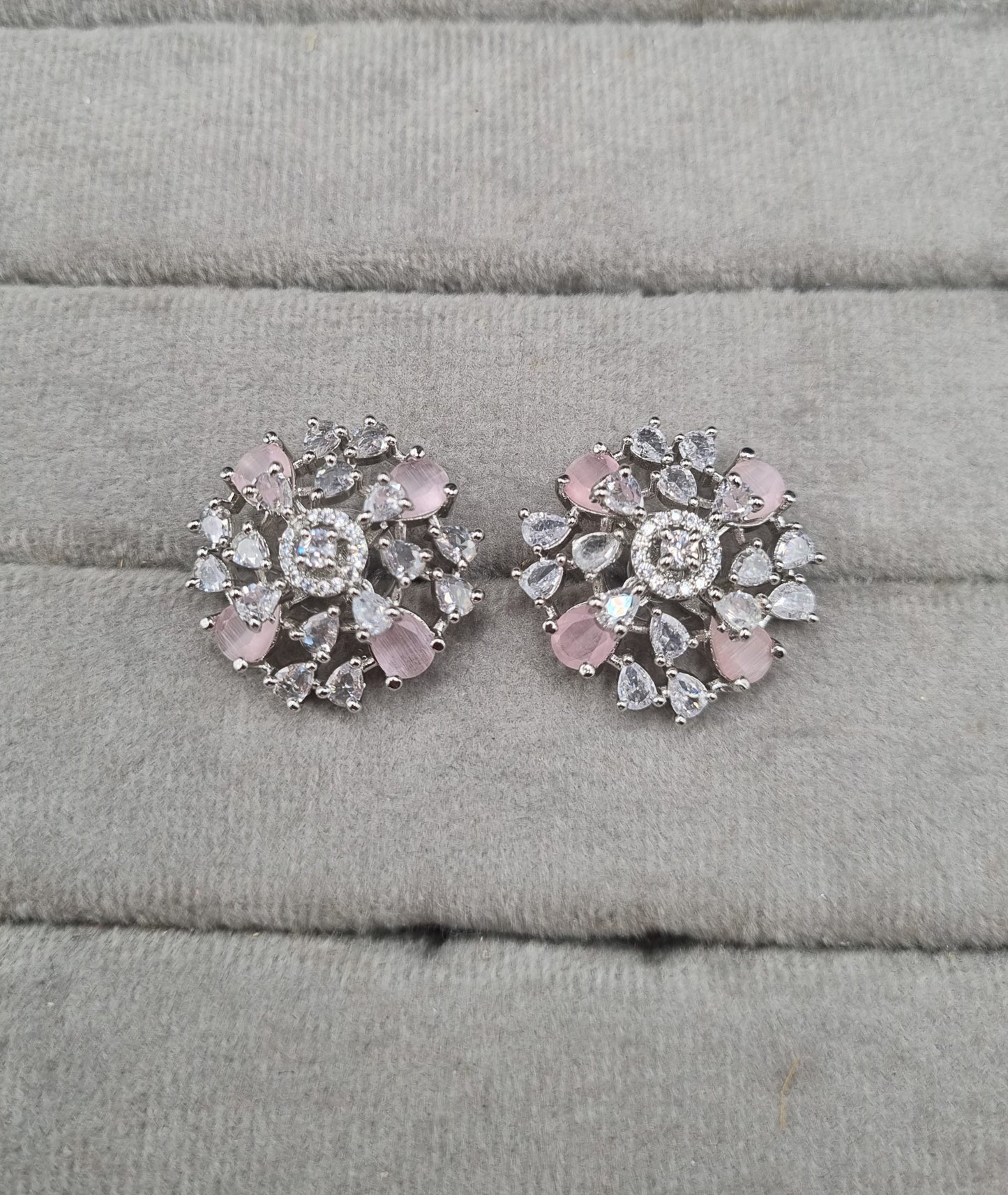 Round Bloom American Diamond Studs