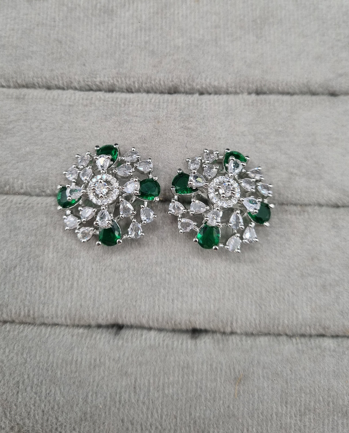 Round Bloom American Diamond Studs