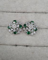 Round Bloom American Diamond Studs