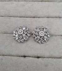 Round Bloom American Diamond Studs