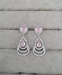 AD Cubic Zirconia Tiered Drop Earrings