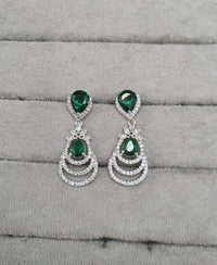 AD Cubic Zirconia Tiered Drop Earrings