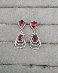AD Cubic Zirconia Tiered Drop Earrings