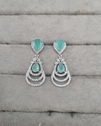 AD Cubic Zirconia Tiered Drop Earrings