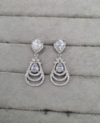 AD Cubic Zirconia Tiered Drop Earrings