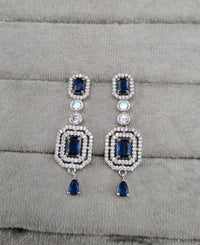 Geometric Double Halo Drop Earrings