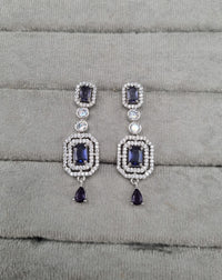 Geometric Double Halo Drop Earrings