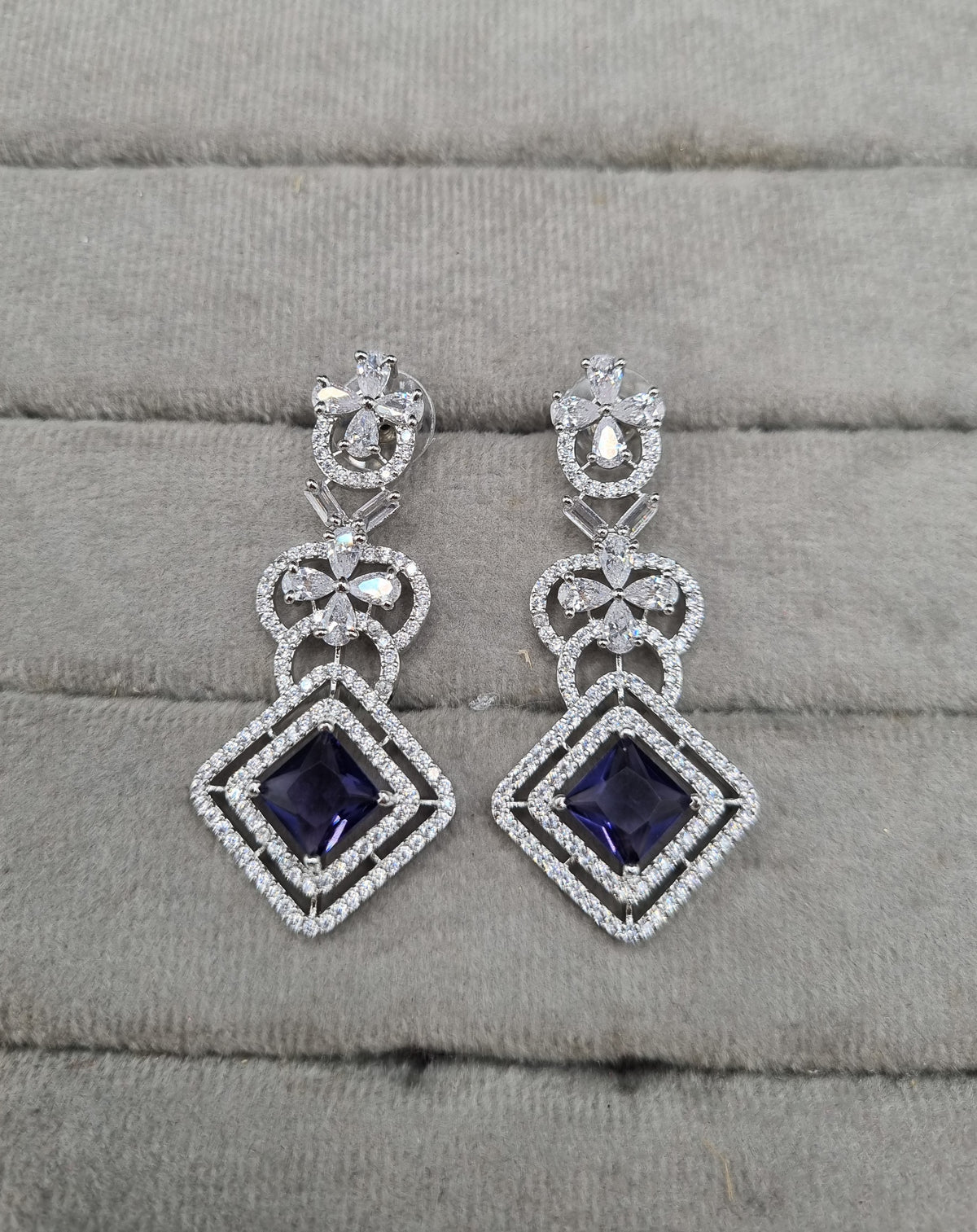 Tiered Crystal Statement Drop Earrings