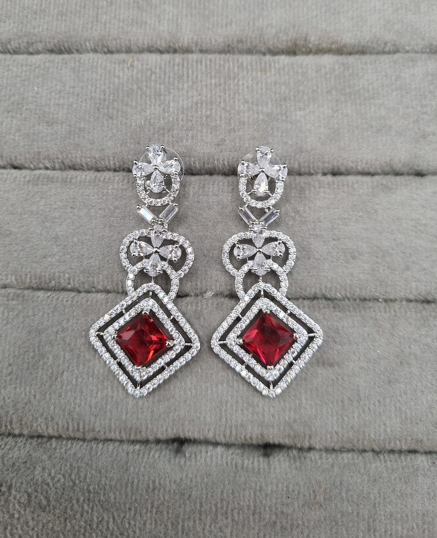 Tiered Crystal Statement Drop Earrings