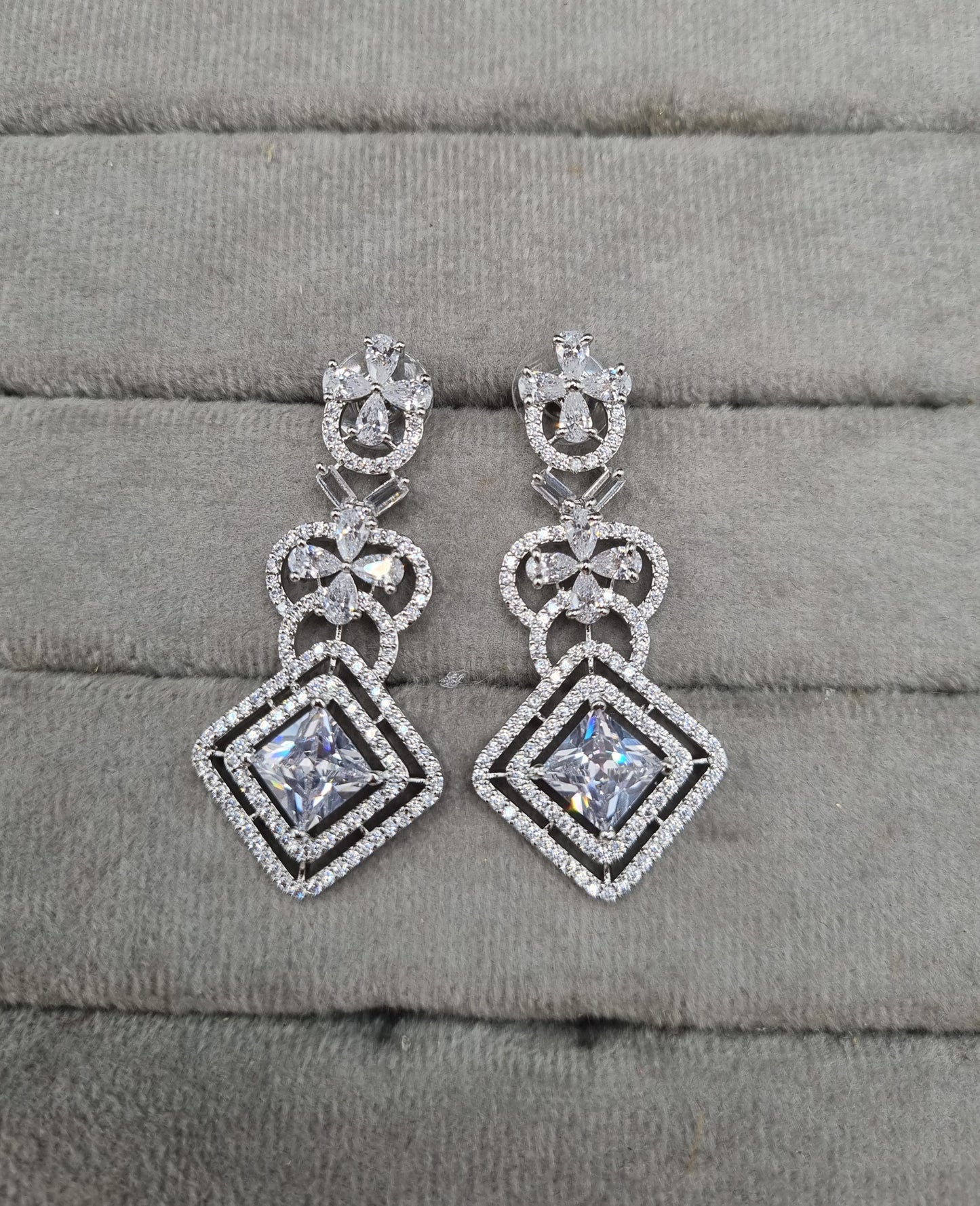 Tiered Crystal Statement Drop Earrings