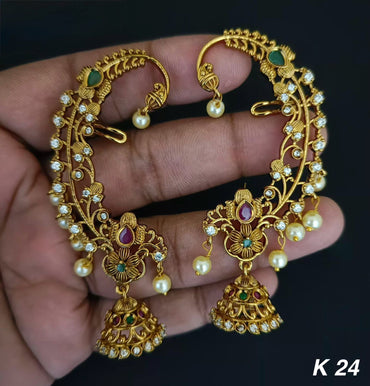 American Diamond Gold Plated Earcuff For Woman