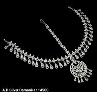 American Diamond Silver Plated Damini Set