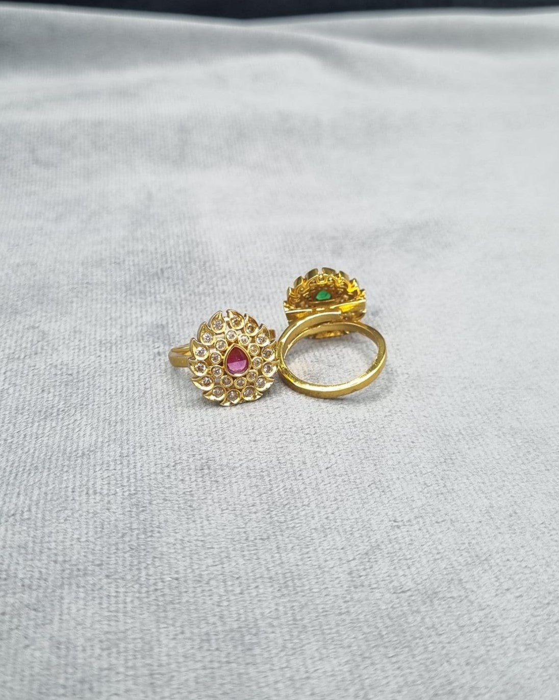 Gold-Tone Sunburst Adjustable Rings
