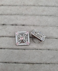 Sparkling Silver-Tone Square Party Ring