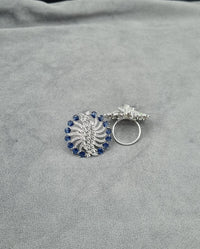 Art Deco Inspired Emerald Green Crystal Sunburst Ring