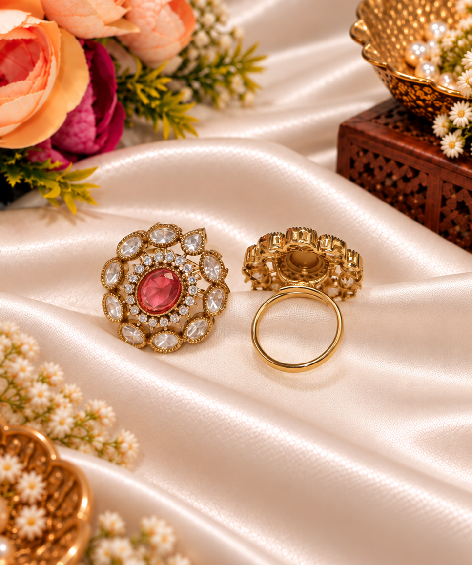 Imperial Mandala Kundan Ring