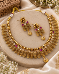 Heritage Premium Copper Matte Gold Choker Set
