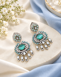 Ornate Floral & Medallion Dangle Earrings for Festive Wear