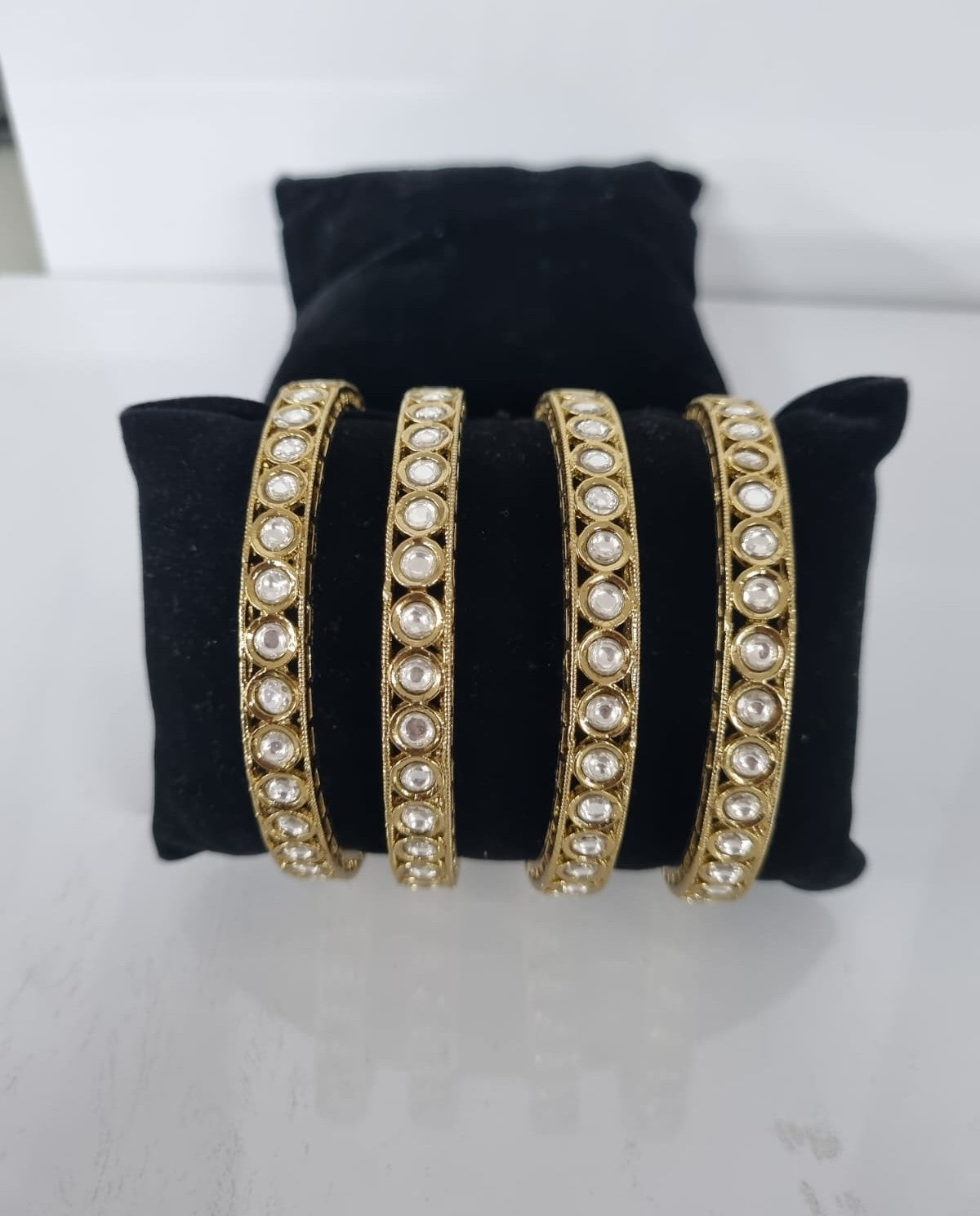 Royal Gold-Plated Kundan Bangles Set