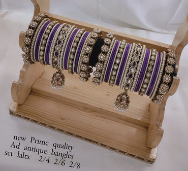 Antique Gold Wedding Chooda Bangle Set