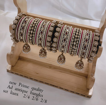 Antique Gold Wedding Chooda Bangle Set