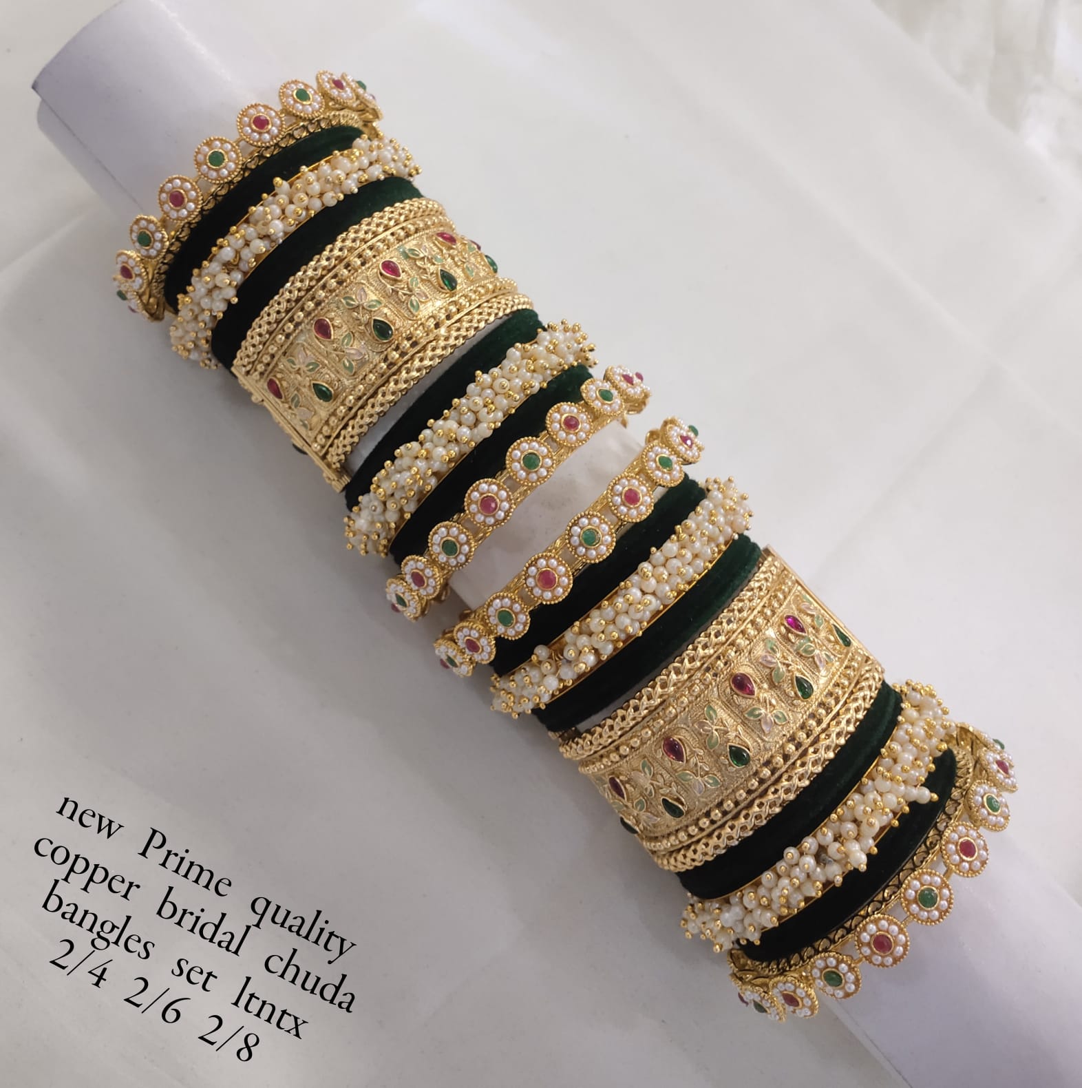Gold Plated Velvet Chuda Set