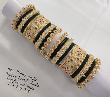 Gold Plated Velvet Chuda Set