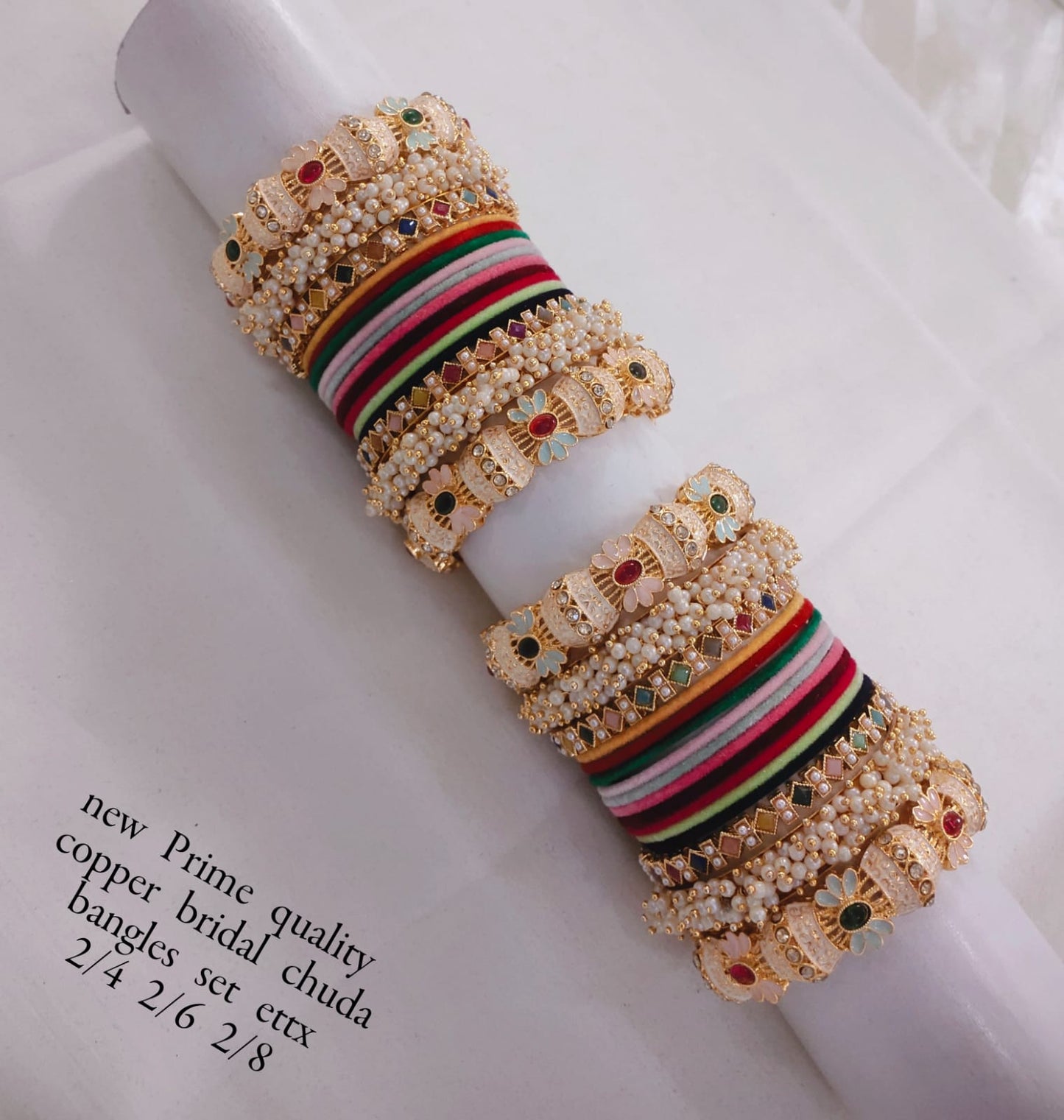 Gold Plated Velvet Bridal Chuda Set