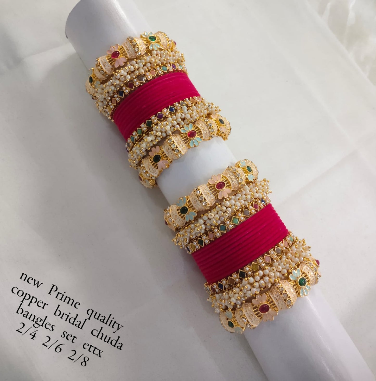 Gold Plated Velvet Bridal Chuda Set