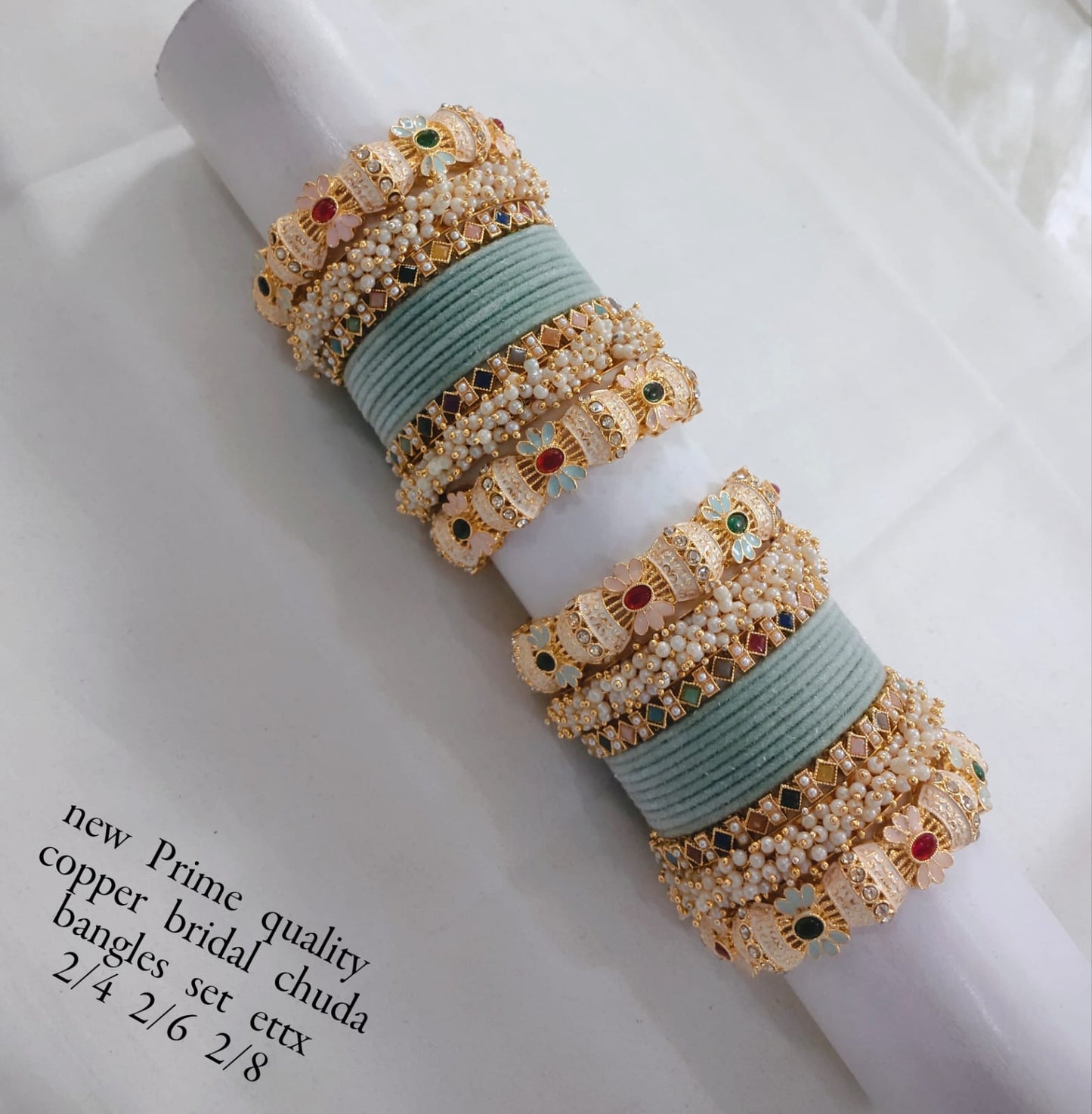 Gold Plated Velvet Bridal Chuda Set