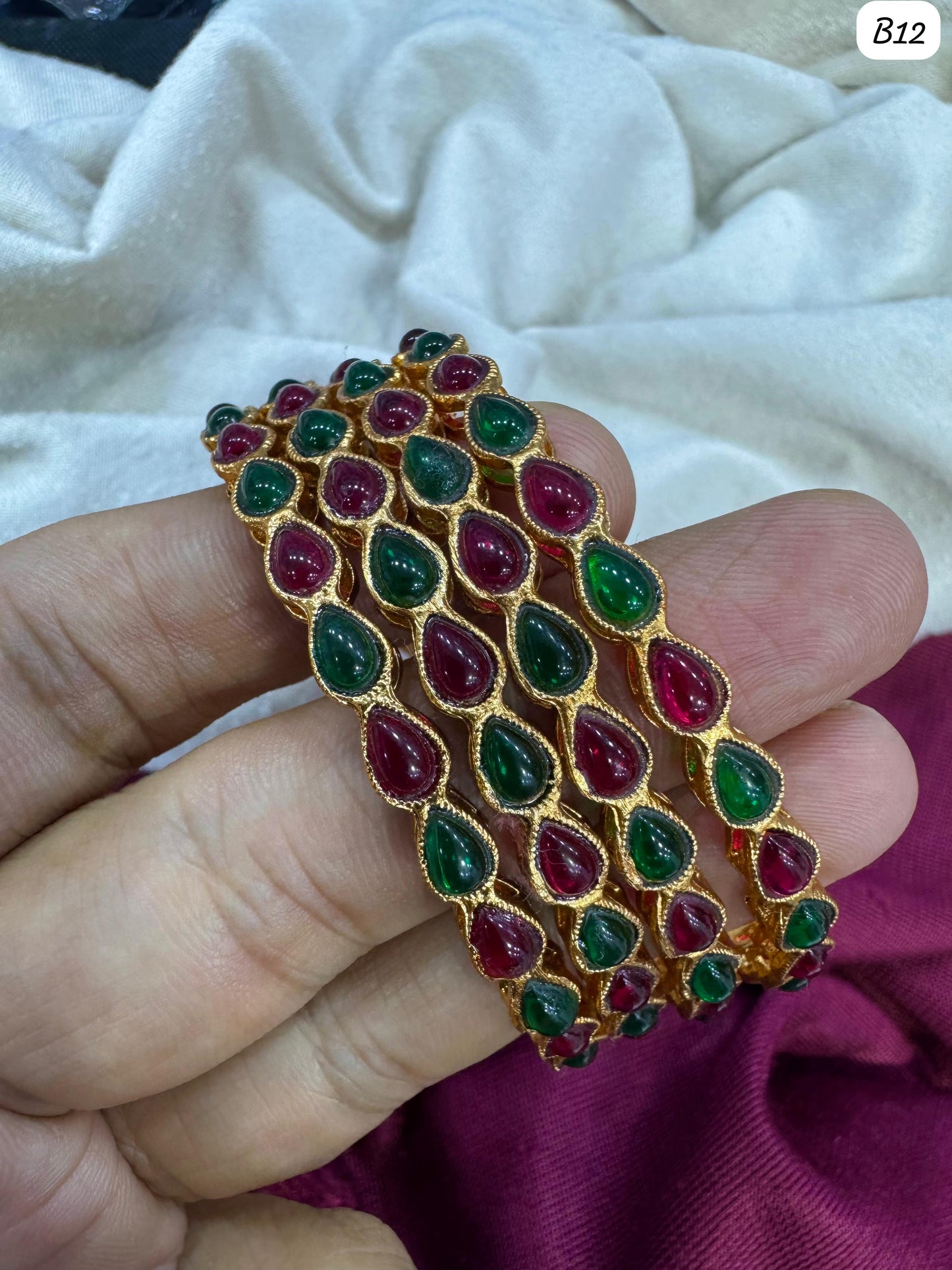 Traditional Gold-Tone Stone-Studded Kada Bangle – Handcrafted Ethnic Jewelry