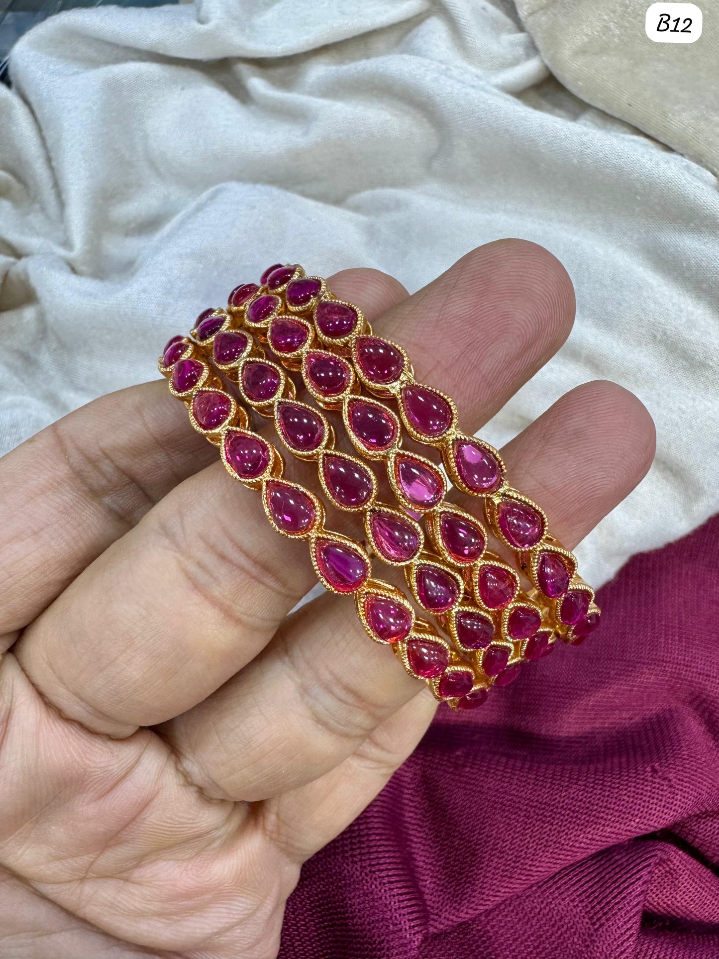 Traditional Gold-Tone Stone-Studded Kada Bangle – Handcrafted Ethnic Jewelry