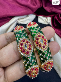 Designer Kundan CZ Stone Bridal Bangles – Traditional Wedding Jewelry | Lucentemarket