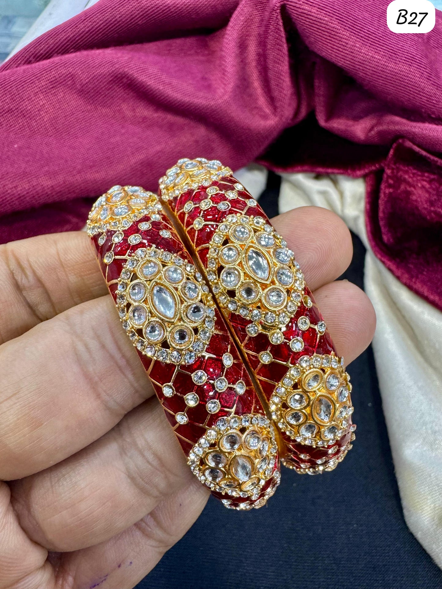 Designer Kundan CZ Stone Bridal Bangles – Traditional Wedding Jewelry | Lucentemarket