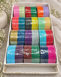 Gold-Dotted Metal Bangle Box Set