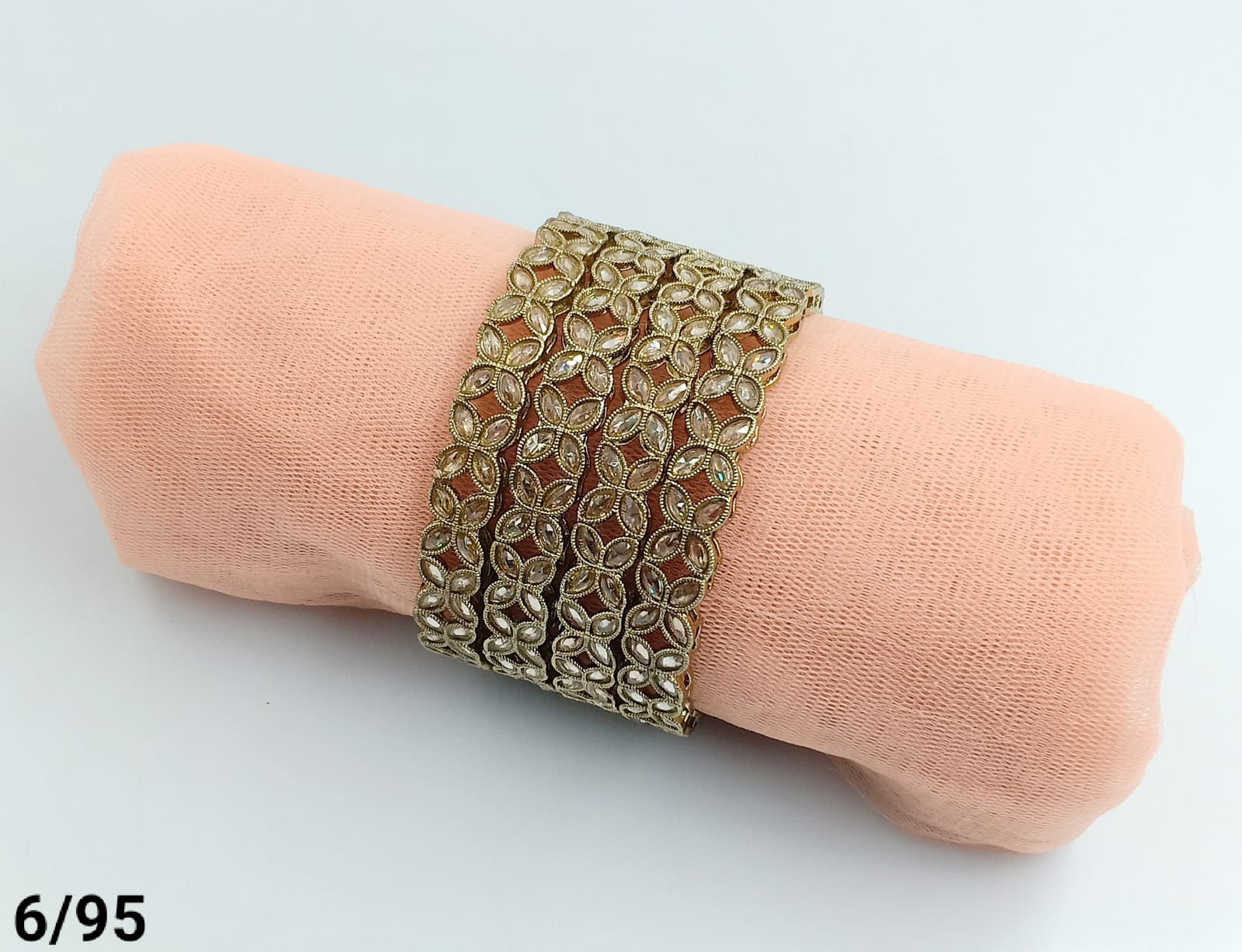 Gold Plated Floral Bangles Set