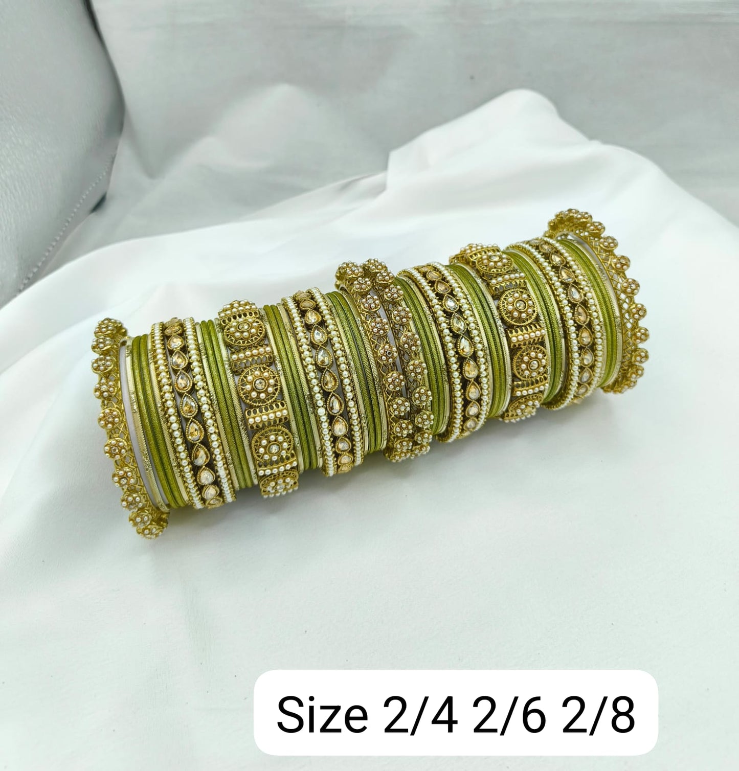 Weddings Gold-Tone Chuda Pearl Bangle Set For Woman & Girls