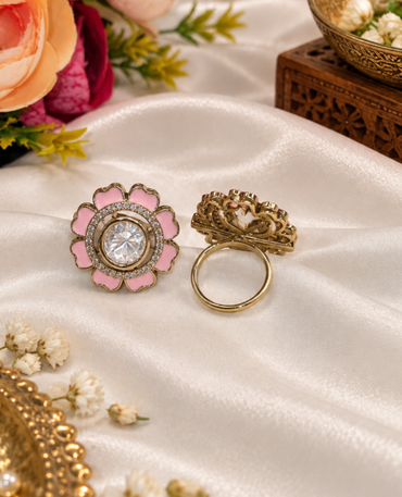 Royal Floral Kundan Ring